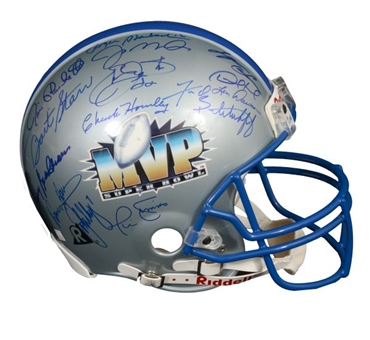 Super Bowl Full Size Football Helmet Signed by MVPs (27 Signatures)